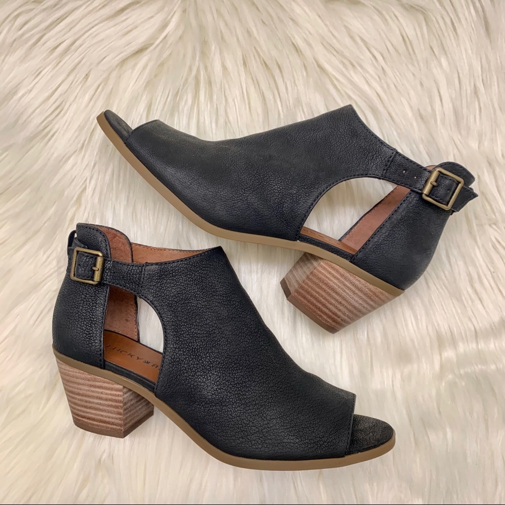 Lucky Brand Barimo Peep Toe Ankle Booties